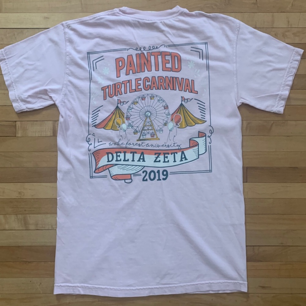 Delta Zeta Painted Turtle Camp Tee Wake Forest Uni
